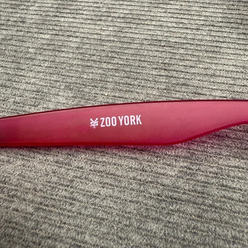 Zoo York Sunglasses Pink Translucent Frames Blue Mirrored Lens 20050-822650 Y2k